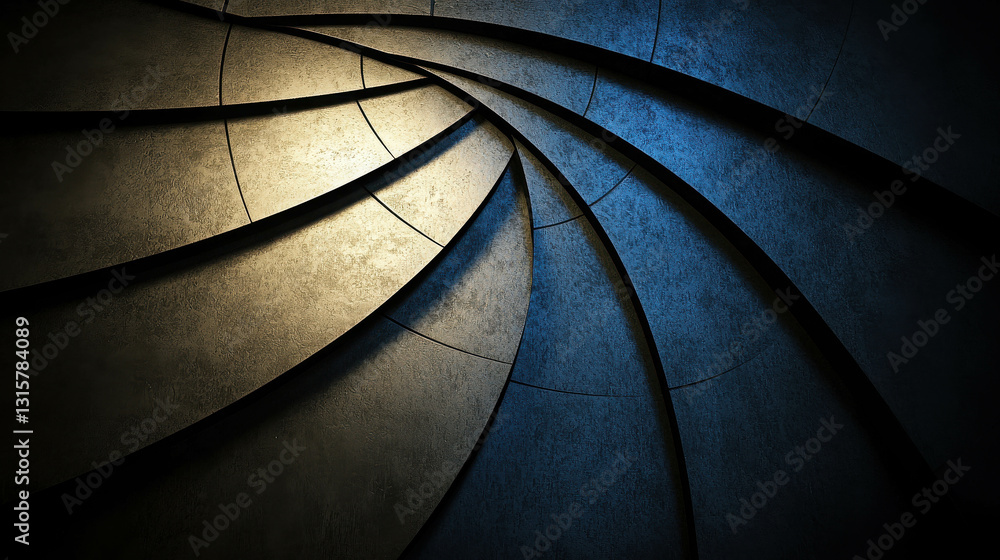 Poster abstract modern design with curved lines and textured background in dark and light tones