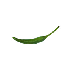 green chili peppers isolated on transparent background
