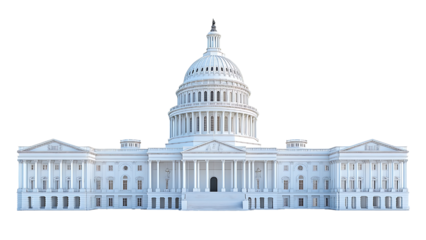 The United States Capitol Building on transparent background