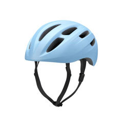 Fototapeta premium Light Blue Bicycle Helmet for Safety and Comfort Isolated on transparent background