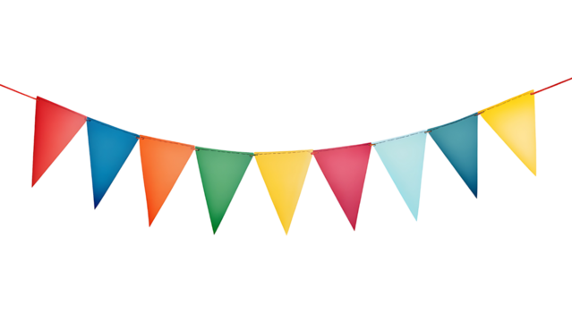 triangular flag on transparent background