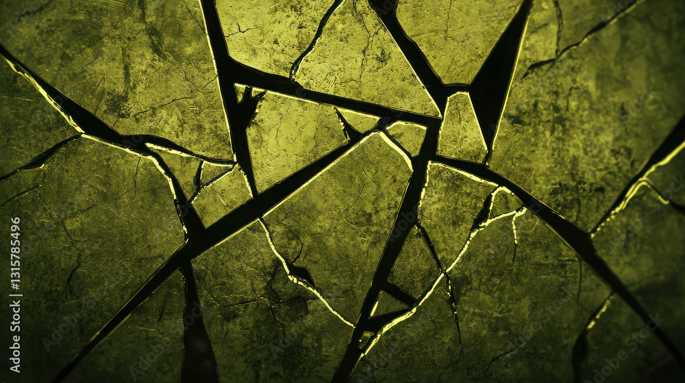 Aufkleber cracked green surface texture with intricate patterns and details for abstract backgrounds