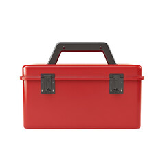 Bright Red Toolbox for Home or Professional Use Isolated on transparent background