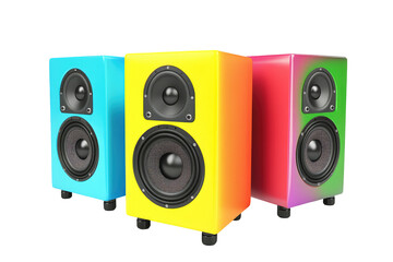 Fototapeta premium colorful speakers isolated on a transparent or white background