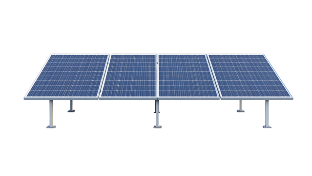 solar panels on transparent background