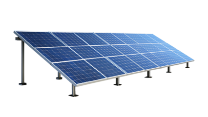 solar panels on transparent background