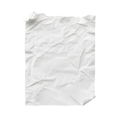 Crumpled White Paper Sheet on Isolated Black  Isolated on transparent background