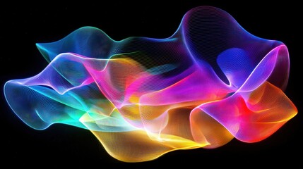 Abstract Rainbow Light Waves: A Symphony of Color and Motion