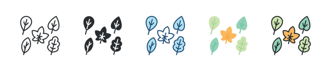 Leaves Icon Set Multiple Style Collection