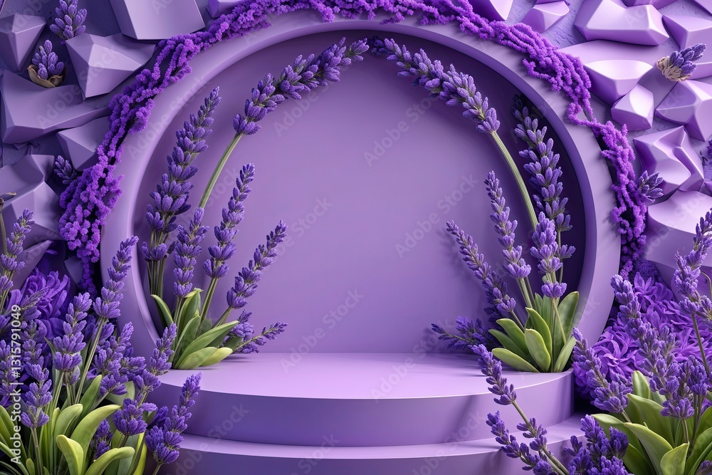 Poster enchanting 3d lavender background ideal for layered design projects
