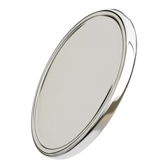 Elegant Round Mirror with Polished Silver Frame Isolated on transparent background