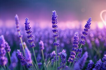 Obraz premium Serene Lavender Glow Background for Tranquil and Relaxing Atmosphere
