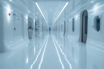 A sleek pharmaceutical production facility showcases cutting-edge technology and machinery for drug manufacturing.