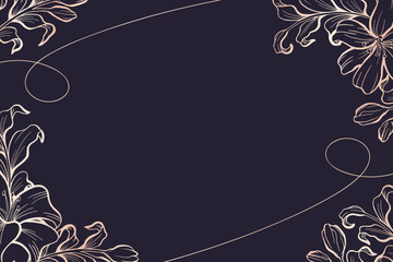 Lily floral dark background with luxury colors