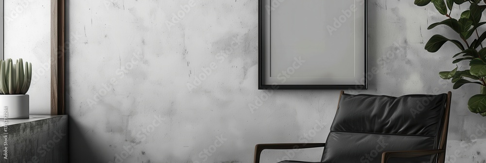 Poster sophisticated gallery wall featuring an elegant portrait frame in a modern indoor setting