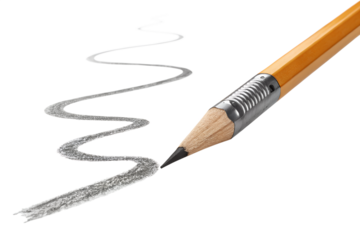 A pencil is drawn, isolated on transparent background