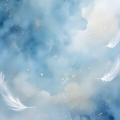 angel wings on blue background