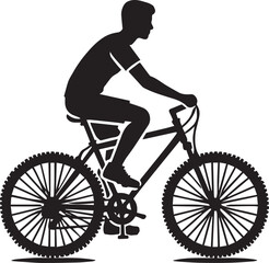 Obraz premium silhouette of a cyclist on a bicycle, cyclist on a bicycle vector illustration, cyclist on a bicycle logo vector, cyclist on a bicycle silhouette vector black and white