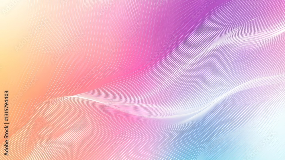 Poster luxurious pastel gradient backdrop with smooth white line textures, creating a premium and sophistic