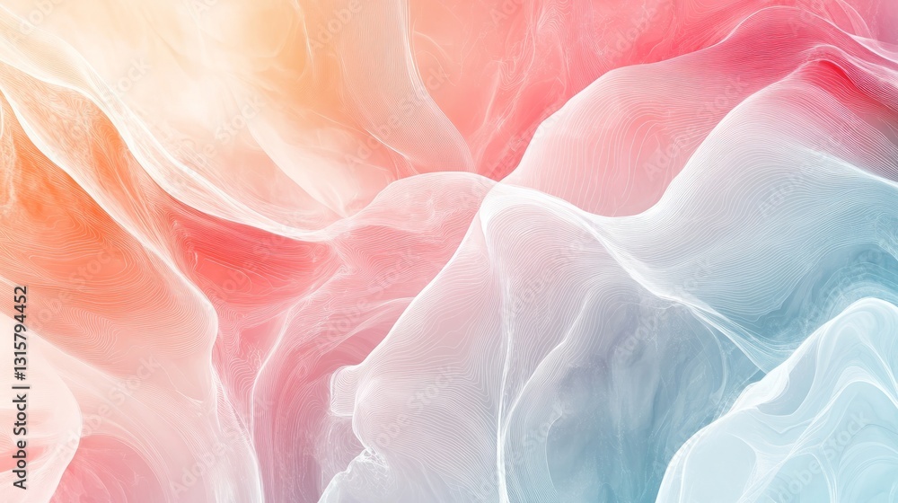 Poster luxurious pastel gradient backdrop with smooth white line textures, creating a premium and sophistic
