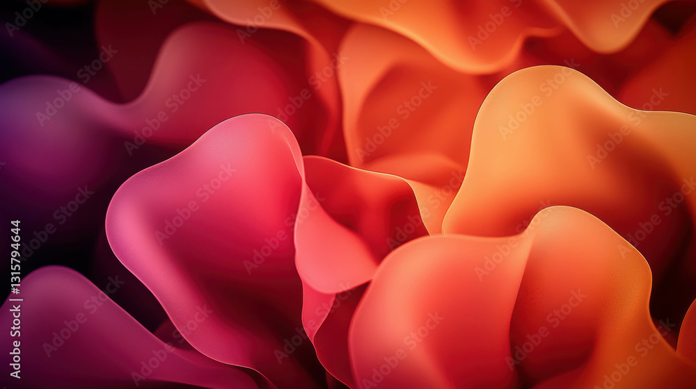 Poster abstract colorful waves flowing in fluid shapes creating vibrant artistic background