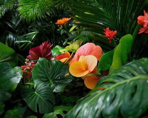 Discover the vibrant beauty of nature with these stunning images showcasing natural textures and rich colors in a tropical garden Explore the lush foliage, exotic blooms, and captivating details that