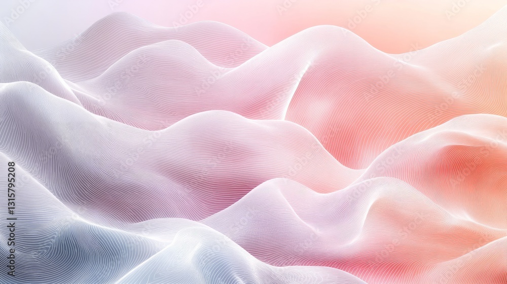 Poster pastel background with luxurious white line patterns, creating an elegant, textured design with a re