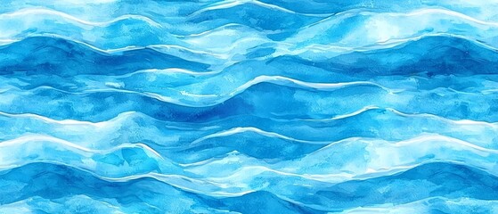 Obraz premium Beautiful ocean wave patterns in vibrant blue.