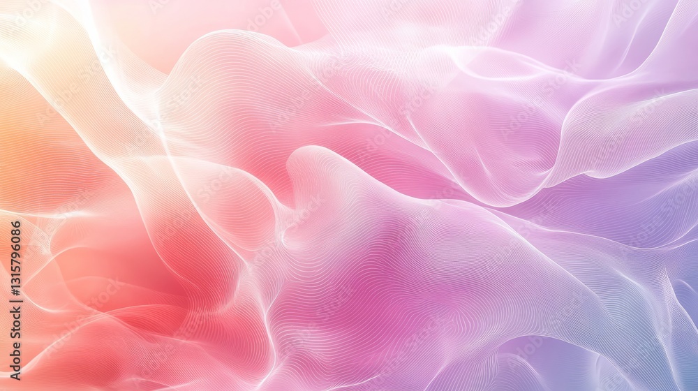 Poster soft pastel hues with intricate white line patterns, creating a smooth and luxurious textured backgr