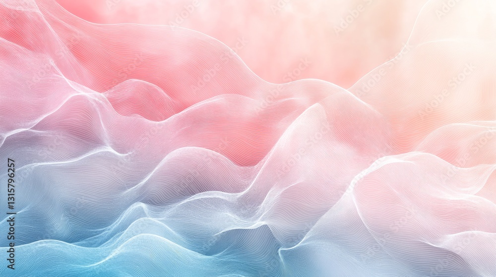 Poster soft pastel hues with intricate white line patterns, creating a smooth and luxurious textured backgr