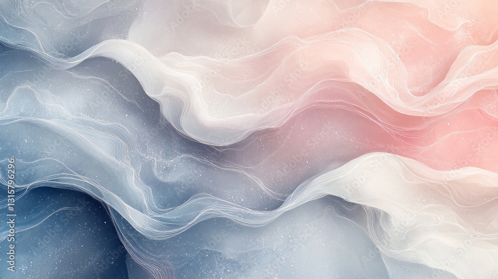 Poster soft pastel hues with intricate white line patterns, creating a smooth and luxurious textured backgr