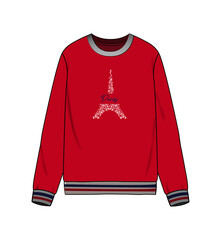 Boys stripe sweat design flat sketch