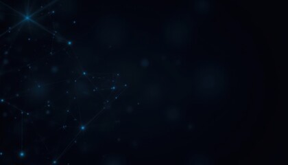 Obraz premium The abstract polygonal space low poly dark background features a dynamic array of connecting dots and lines that form a complex and intricate connection structure