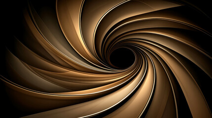 Abstract Swirling Design with Layers in Brown and Gold Tones for Artistic Backgrounds