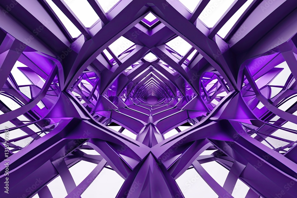Aufkleber sophisticated violet lattice design featuring geometric patterns