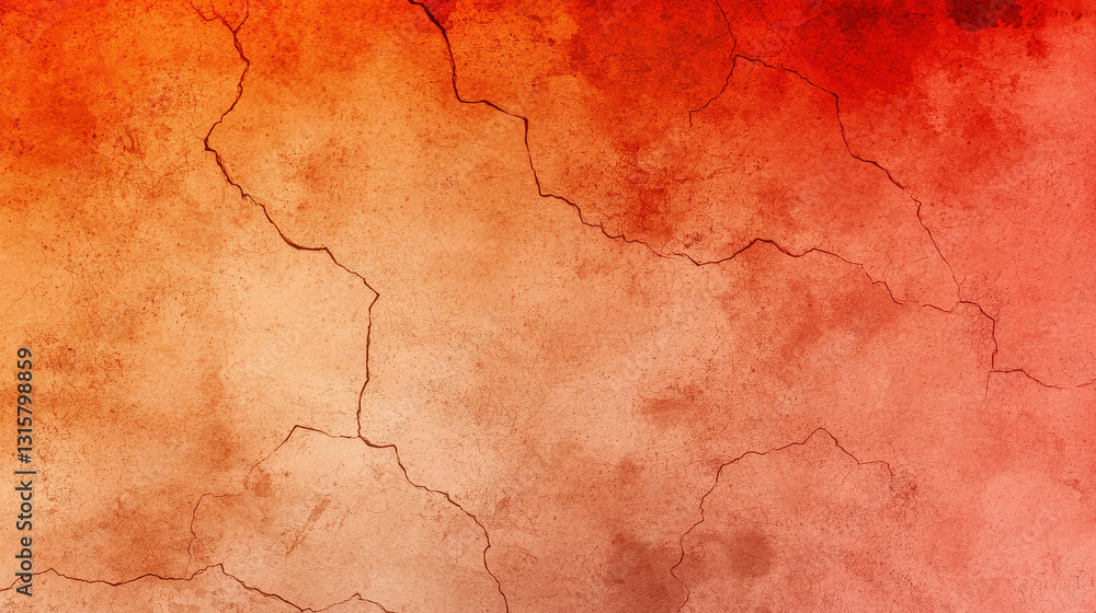 Poster abstract textured background with cracks and red tones for design and artistic projects