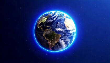Obraz premium Global view of earth from space nature digital illustration cosmic environment aerial perspective planetary concept