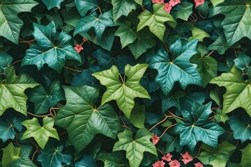 Vibrant Wallpaper Design with Intricate Ivy Texture and Pattern