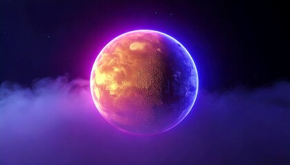 Obraz premium Vivid celestial event stunning planetary view amidst ethereal clouds digital art cosmic environment