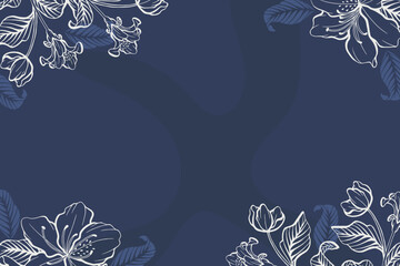 Azalea floral luxury background with dark blue colors