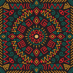 Tribal vintage ethnic seamless pattern. Aztec vector background.