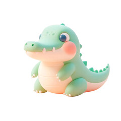 3D render crocodile transparant