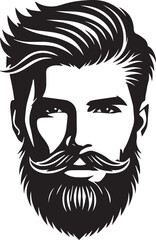 handsome man face with beard silhouette vector, handsome man face with beard vector illustration, handsome man face with beard logo vector, handsome man face with beard silhouette vector.