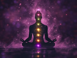 Yoga chakras meditation serenity dark