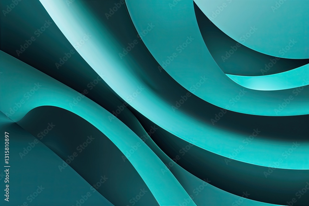 Poster teal gradient canvas backdrop for corporate visuals with dynamic curves and innovative aesthetics