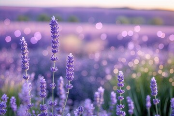 Naklejka premium Tranquil Lavender Bokeh Background from Serene Fields