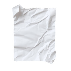 Crumpled White Paper Texture for  Use Isolated on transparent background
