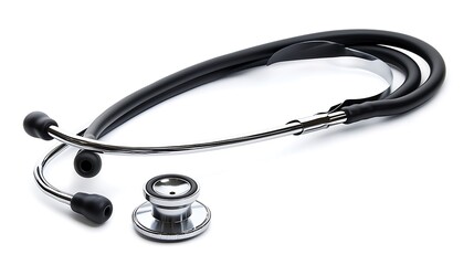 Medical stethoscope on white background, close up. Health care concept