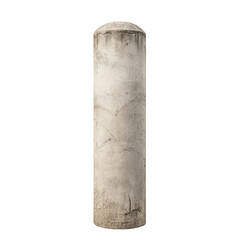 Tall Cylindrical Concrete Structure on White  Isolated on transparent background