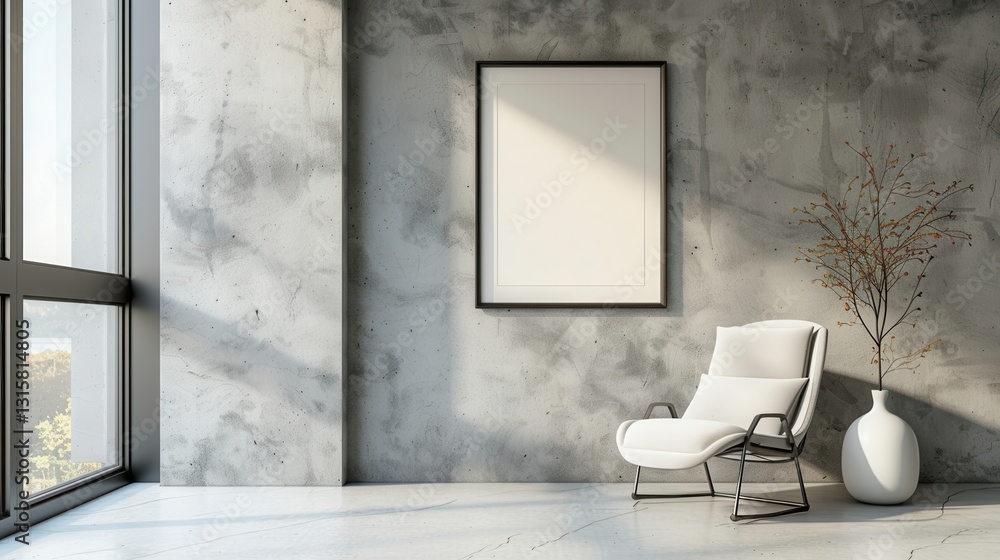 Poster sophisticated gallery wall featuring an elegant portrait frame and minimalistic decor for art enthus